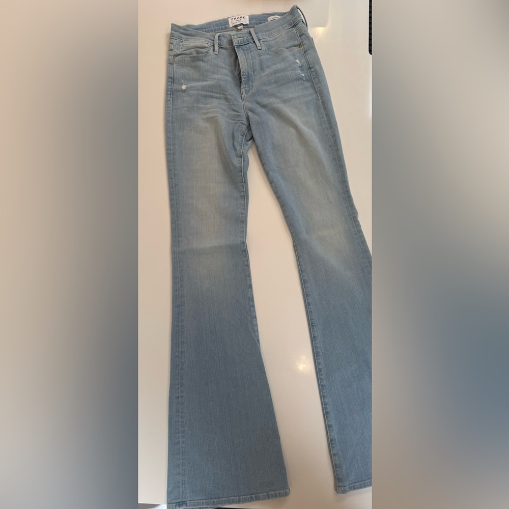 Frame Denim Light Blue Flare Jeans